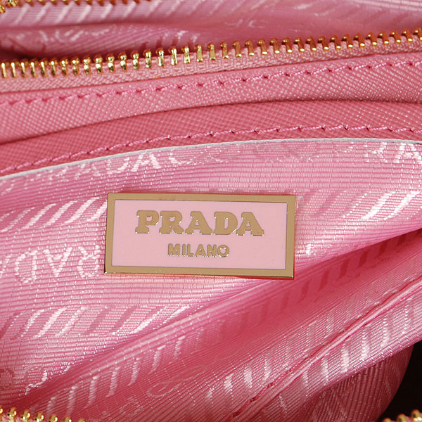 2014 Prada Saffiano Leather 32cm Two Handle Bag BL0823 pink&white for sale